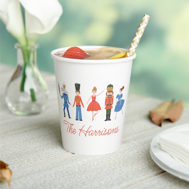 Cute Nutcracker Personalised Christmas Paper Cups (Insitu)