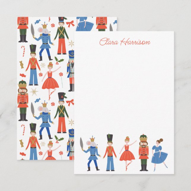 Cute Nutcracker Personalised Christmas Thank You Card (Front/Back)