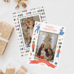 Cute Nutcracker Vertical Photo Christmas Holiday Card<br><div class="desc">PreppyPrint.com - Celebrate Christmas in style! Add your personalised touch to these photo cards. Transfer this design onto the products of your choice too! Click "remove independant creator credit" under "attribution" to remove the QR code from the back of the card. Please visit my designer store, PreppyPrint.com, for coordinating items....</div>