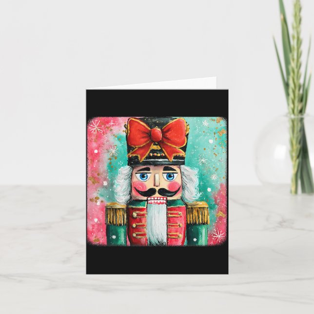 Cute Nutcracker Xmas Bows Christmas Pjs Girl Women Card (Front)