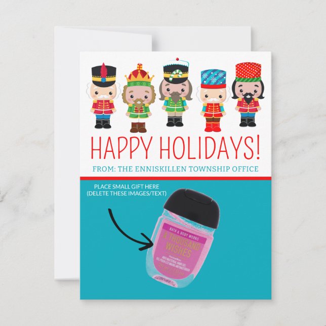 Cute Nutcrackers, Holiday, Personalised Gifting Invitation (Front)