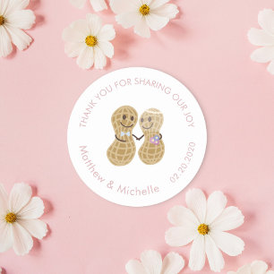 Cute Nuts About Each Other Wedding Thank You Favou Classic Round Sticker