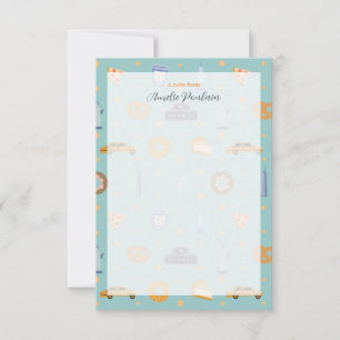 Cute NYC Pattern Turquoise Green Personalised Name Card