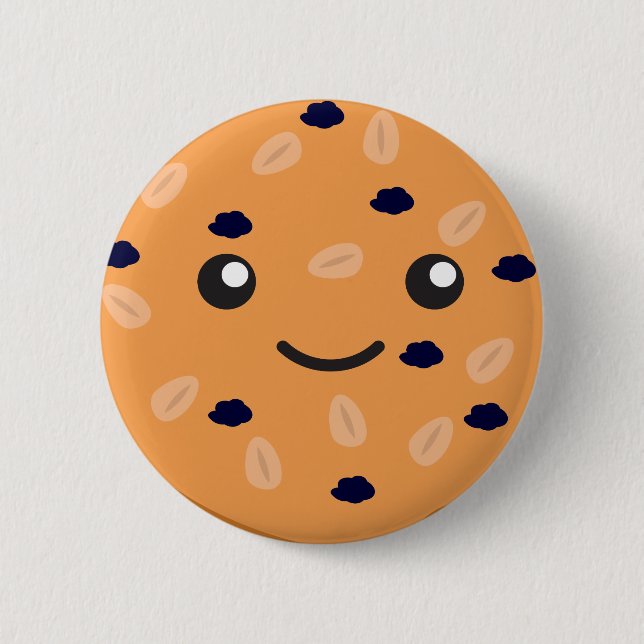 Cute Oatmeal Raisin Cookie 6 Cm Round Badge (Front)