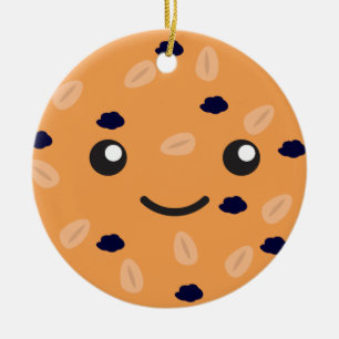Cute Oatmeal Raisin Cookie Ceramic Tree Decoration