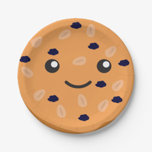 Cute Oatmeal Raisin Cookie Paper Plate