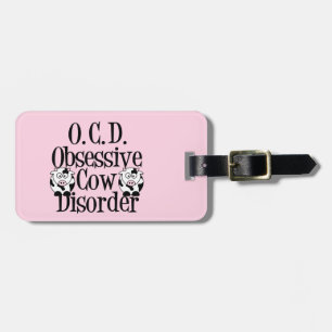 Cute Obsessive Cow Disorder Luggage Tag