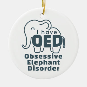 Cute Obsessive Elephant Disorder Ceramic Tree Decoration