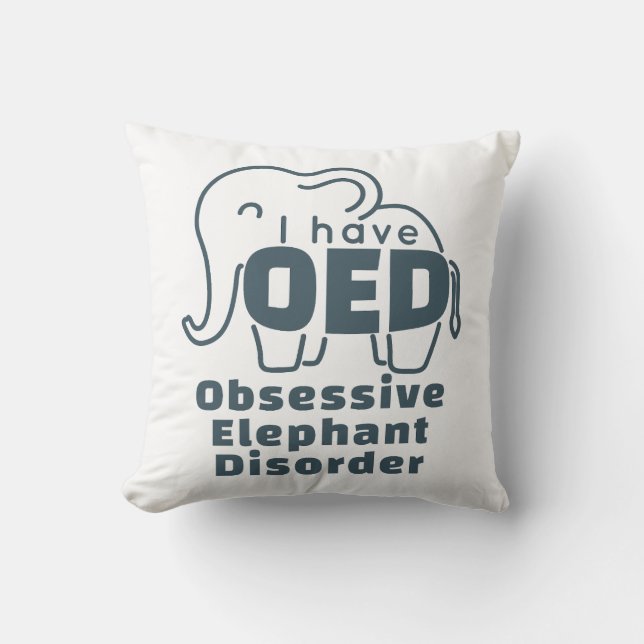 Cute Obsessive Elephant Disorder  Cushion (Front)