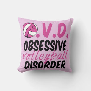 Cute Obsessive Volleyball Disorder Pink Player Cushion