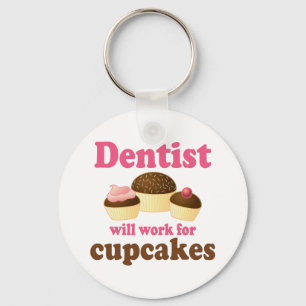 Cute Occupation Chocolate Cupcakes Dentist Key Ring