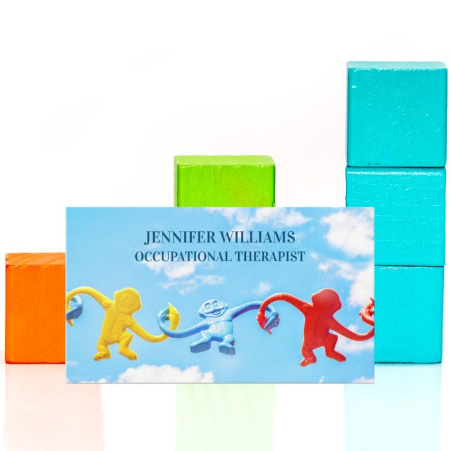 Cute Occupational Therapist Blue Sky Toys Business Card (Creator Uploaded)