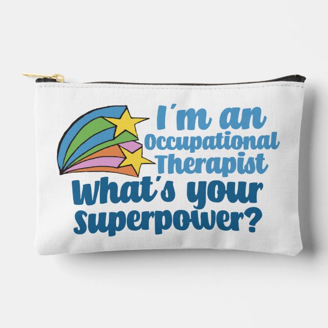 Cute Occupational Therapist Superhero Accessory Pouch (Front)