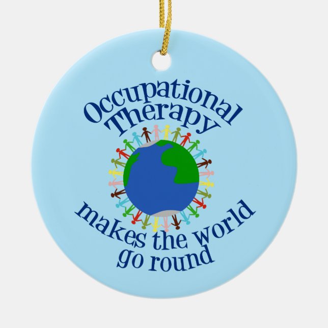 Cute Occupational Therapy Christmas Ceramic Tree Decoration (Front)