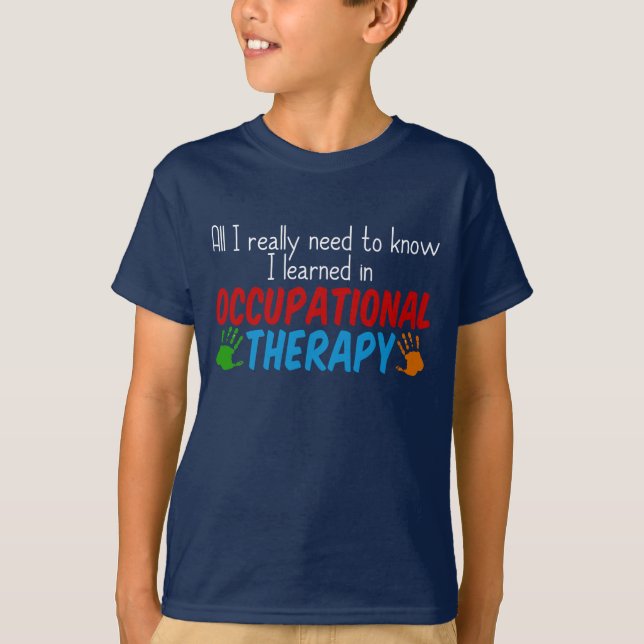 Cute Occupational Therapy Handprints Kids T-Shirt (Front)