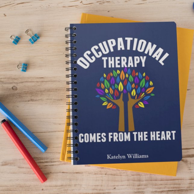 Cute Occupational Therapy Tree Blue Personalised Notebook (Creator Uploaded)