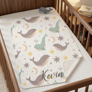 Cute ocean animals under the sea blanket