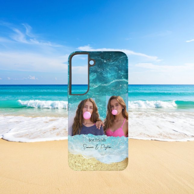 Cute Ocean/Beach Besties Custom Photo Samsung Galaxy S22 Case (Creator Uploaded)