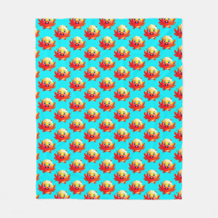 Cute Ocean Crab Design For Everyday Fleece Blanket