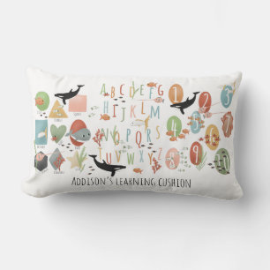 Cute Ocean Early Learning Educational ABC Kids Lumbar Cushion