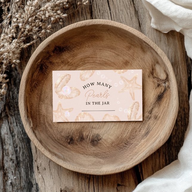 Cute ocean little baby shower How many pearls Enclosure Card (Cute ocean little baby shower How many pearls Enclosure Card)