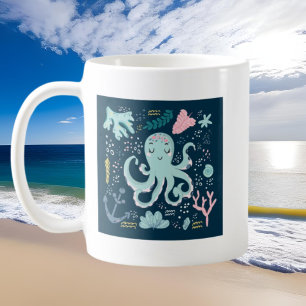 cute ocean octopus lovers coffee mug