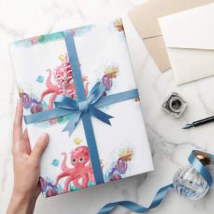 Cute Ocean Sea baby Octopus colourful Wrapping Paper