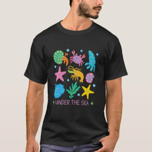 Cute Ocean Sea Creatures Crab Starfish Seashell Be T-Shirt