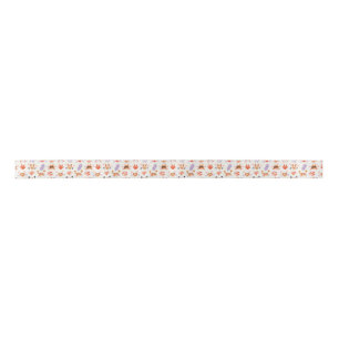 Cute Ocean Sea Friends Coral Crab Watercolor Satin Ribbon