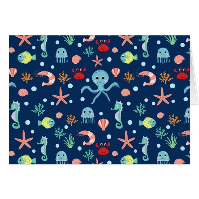 Cute Ocean Sea Life Pattern (Front Horizontal)