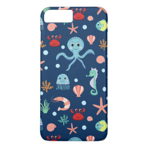 Cute Ocean Sea Life Pattern iPhone 8 Plus/7 Plus Case