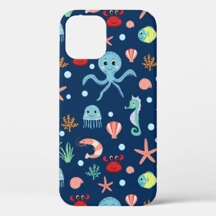 Cute Ocean Sea Life Pattern iPhone 12 Pro Case