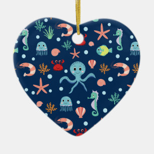 Cute Ocean Sea Life Pattern Ceramic Tree Decoration