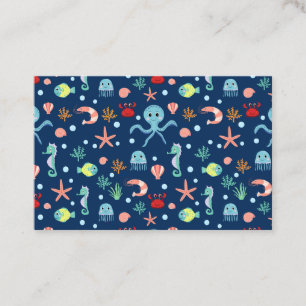 Cute Ocean Sea Life Pattern Discount Card