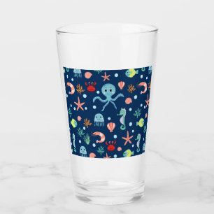 Cute Ocean Sea Life Pattern Glass