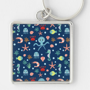 Cute Ocean Sea Life Pattern Key Ring
