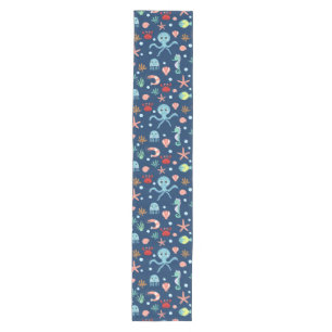 Cute Ocean Sea Life Pattern Medium Table Runner