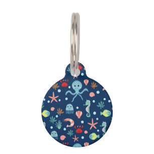 Cute Ocean Sea Life Pattern Pet Tag