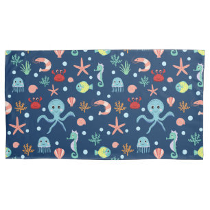 Cute Ocean Sea Life Pattern Pillowcase