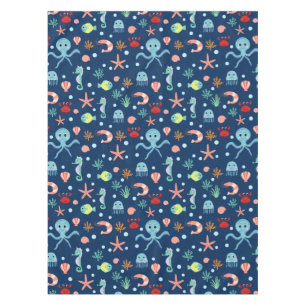 Cute Ocean Sea Life Pattern Tablecloth