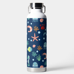 Cute Ocean Sea Life Pattern Water Bottle