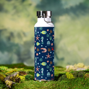 Cute Ocean Sea Life Pattern Water Bottle