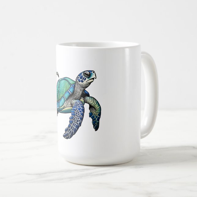 CUTE OCEAN SEA TURTLE COFFEE MUG (Front Right)