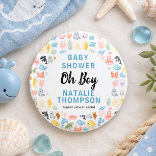 Cute Ocean Under the Sea Animal Baby Shower 3 Cm Round Badge