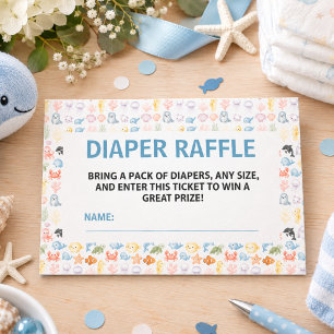 Cute Ocean Under the Sea Animal Baby Shower Enclosure Card