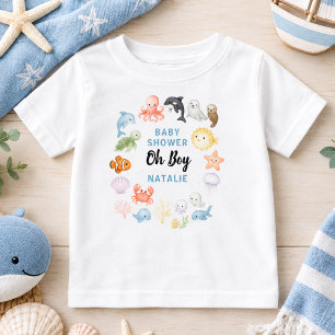 Cute Ocean Under the Sea Animal Baby Shower T-Shirt