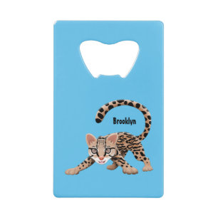 Cute ocelot cartoon illustration 