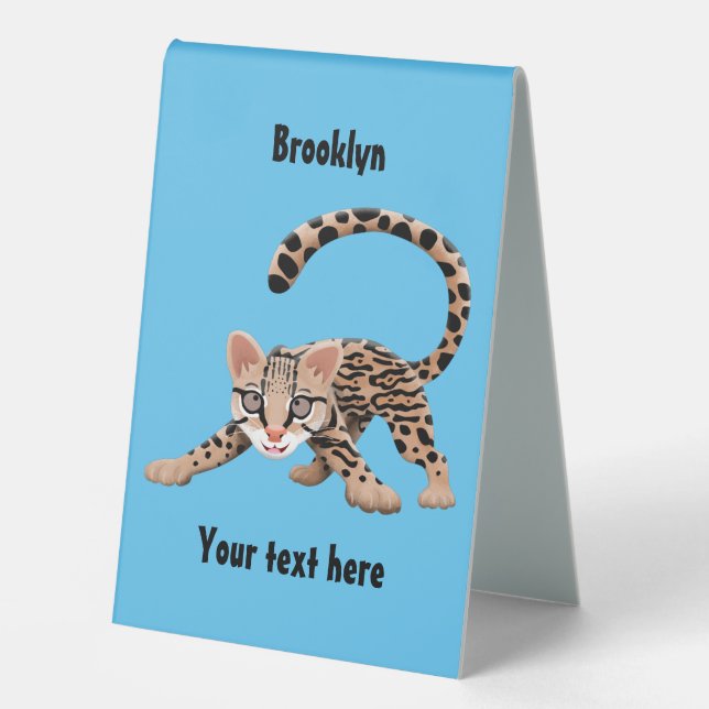 Cute ocelot cartoon illustration (Front)
