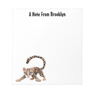 Cute ocelot cartoon illustration notepad