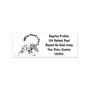 Cute ocelot cartoon illustration rubber stamp